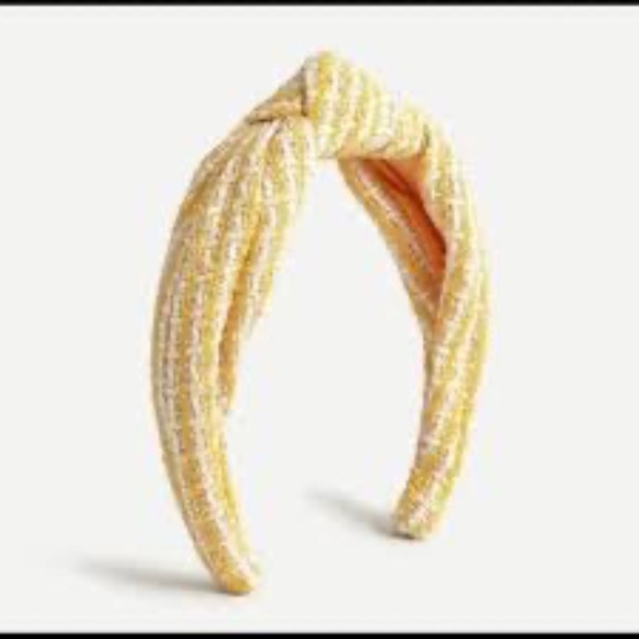 J. Crew  Tweed Yellow Turban Knot Headband - Picture 1 of 4
